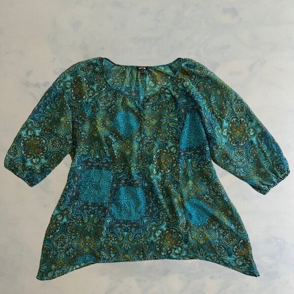 Apt. 9 Other - Apt 9 Boho Sheer Paisley Swimsuit Coverup Dress